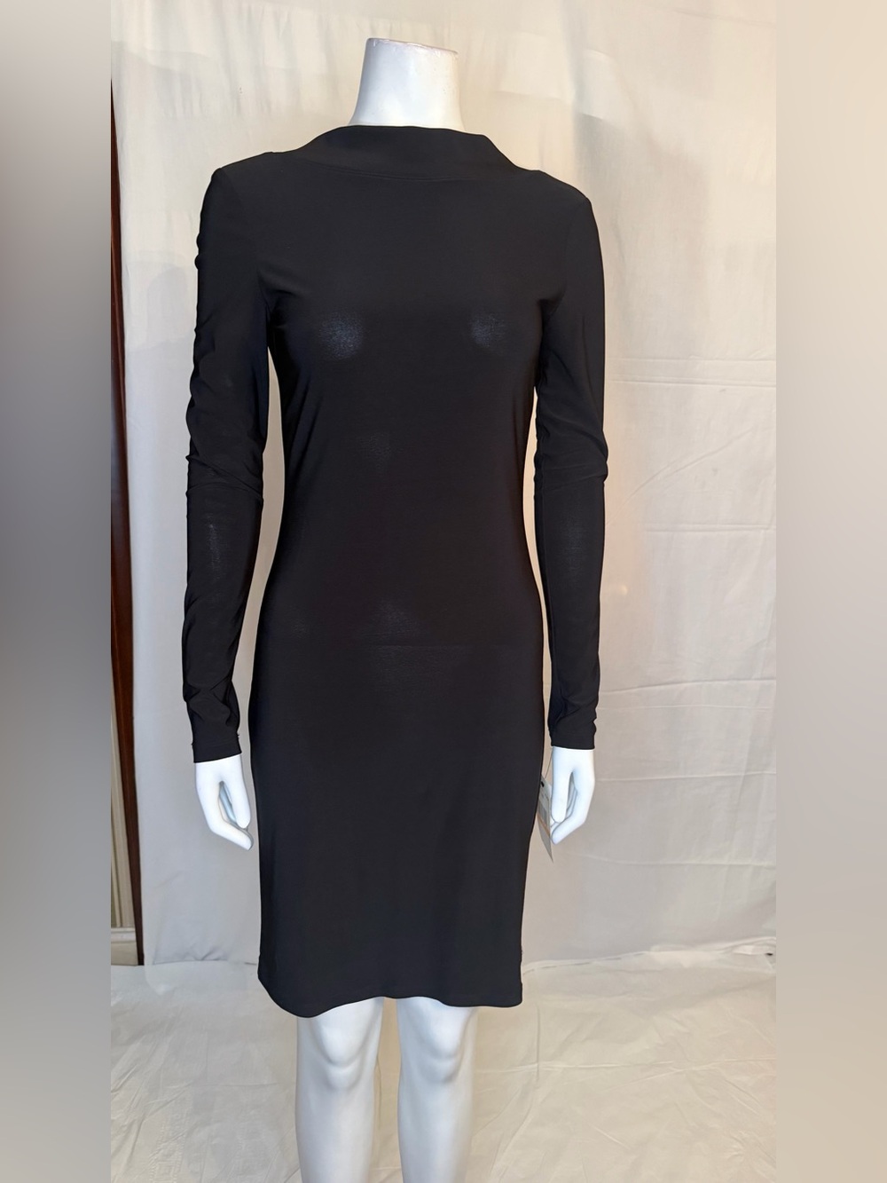 ABS Allen Schwartz Black Long-Sleeve Sheath Dress